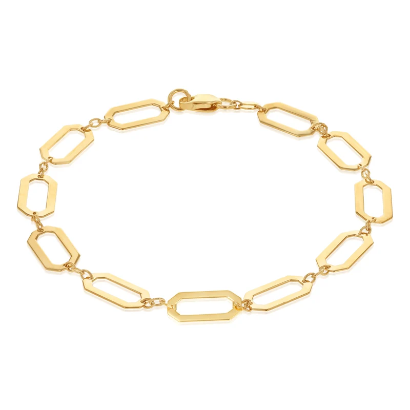 9ct Yellow Gold Cheval Link Bracelet