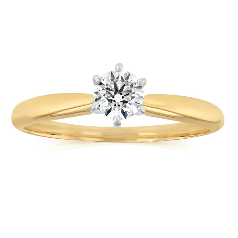 1/4 Carat Diamond Ring in 14ct Yellow Gold