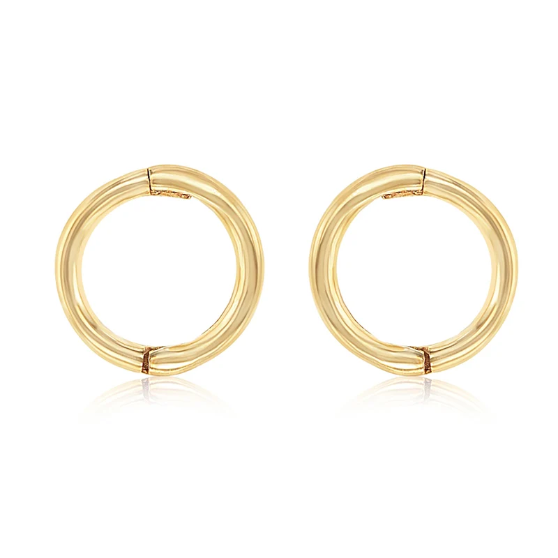 9ct Yellow Gold Plain 6mm Sleeper Earrings