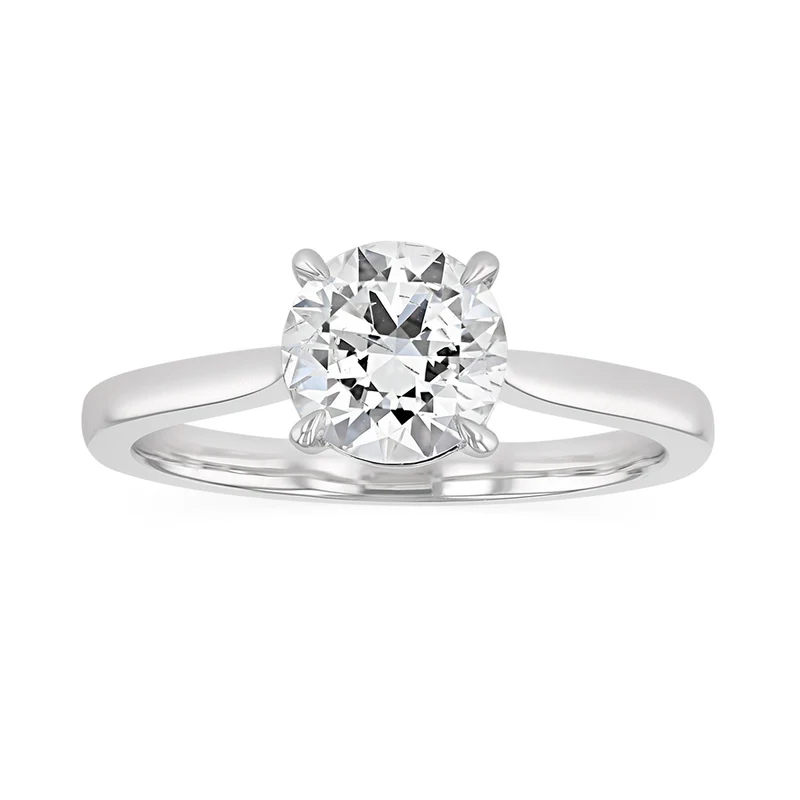 1.50 Carat Lab Diamond Billiant Cut Solitaire Ring in Sterling Silver