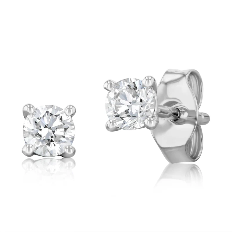 Luminesce Lab Grown 1/3 Carat Diamond Solitaire Stud Earrings in 9ct White Gold