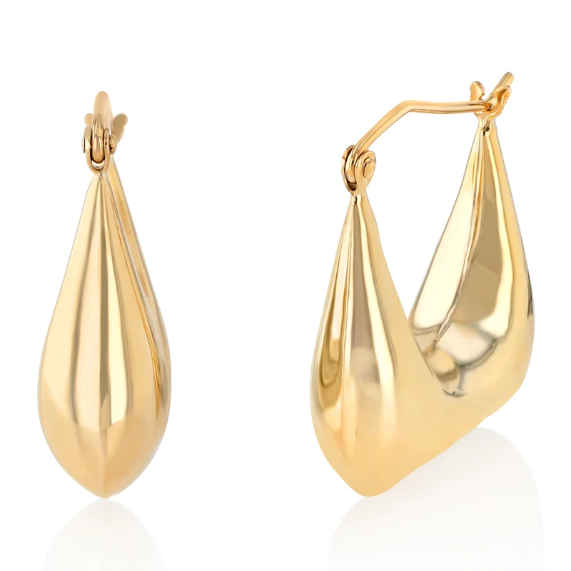 9ct Yellow Gold Silverfilled Chunky Hoop Earrings