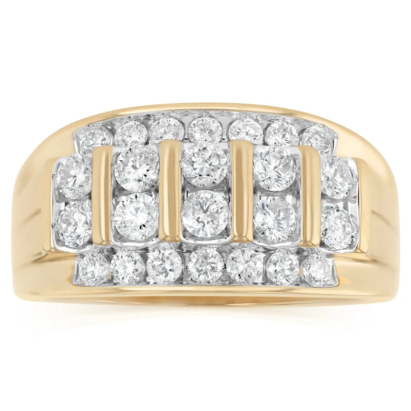 1.5 Carat Diamond Gents Ring in 9ct Yellow Gold