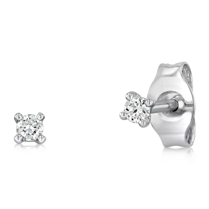 Luminesce Lab Grown Diamond Solitaire Stud Earrings in 9ct White Gold