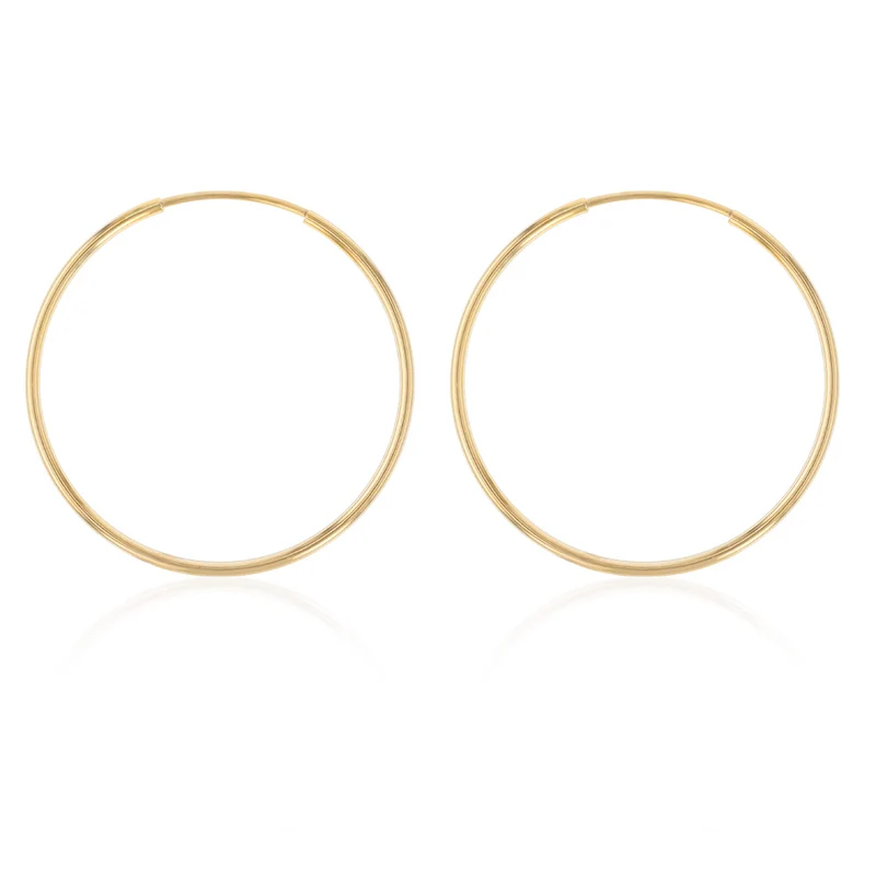 9ct Yellow Gold Silverfilled 30mm Sleeper Earrings