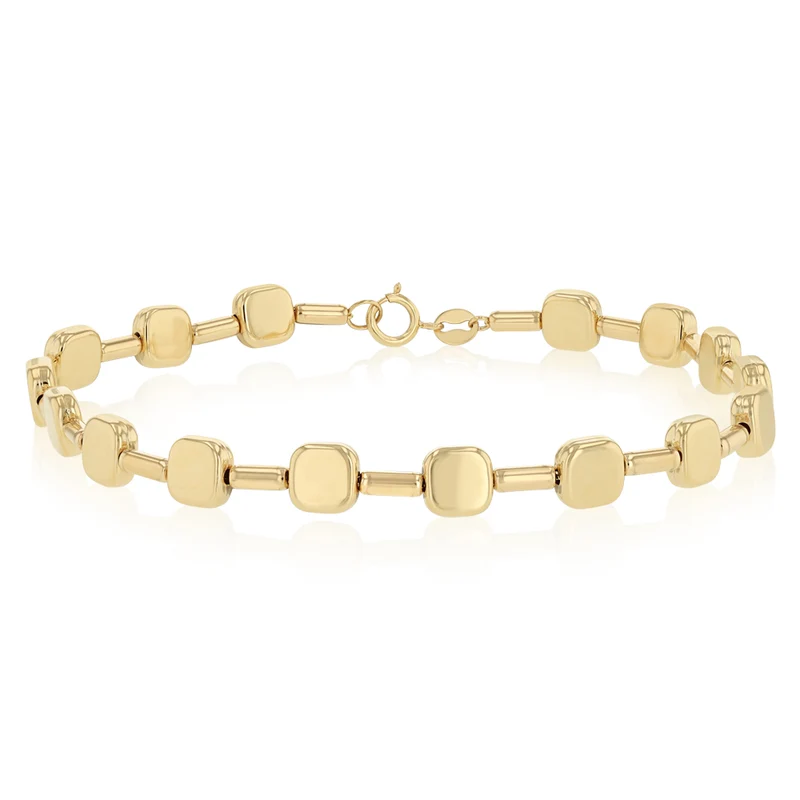 Box Style Fancy 19cm Bracelet in 9ct Yellow Gold