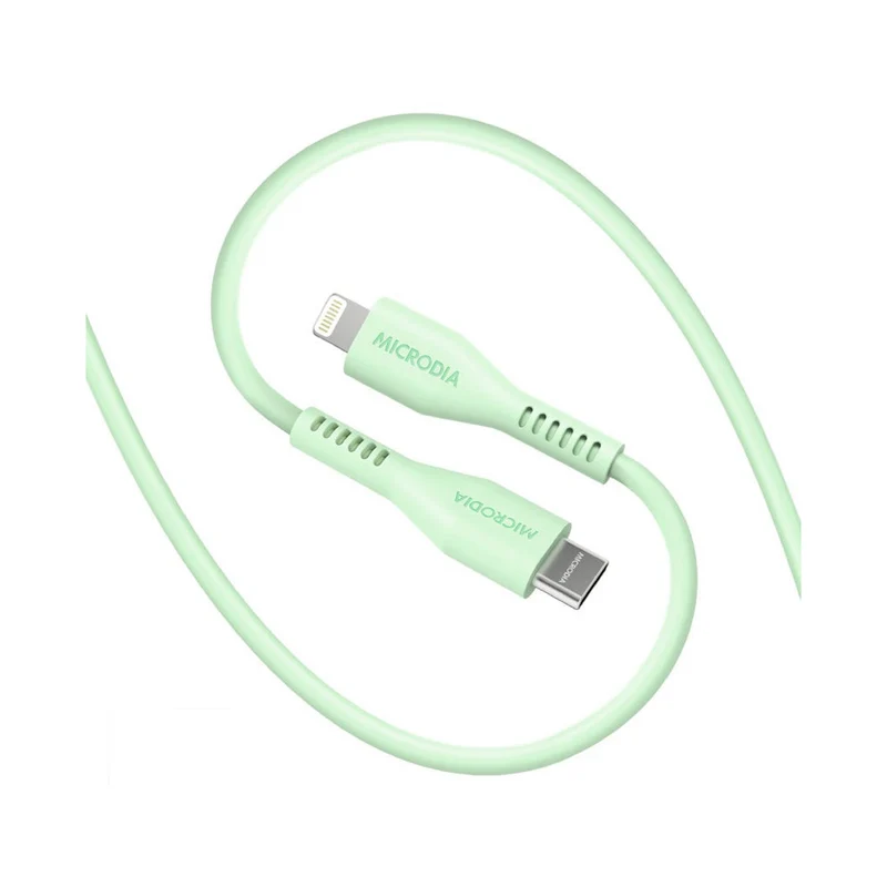 MICRODIA Fruitywire Liquid Silicon PD60W 1.3m USB-C to Lightning Cable - Mint