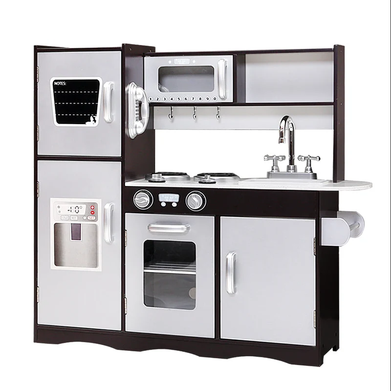 Keezi Kids Kitchen Play Set Wooden Pretend Toys Cooking Children Stove Fridge