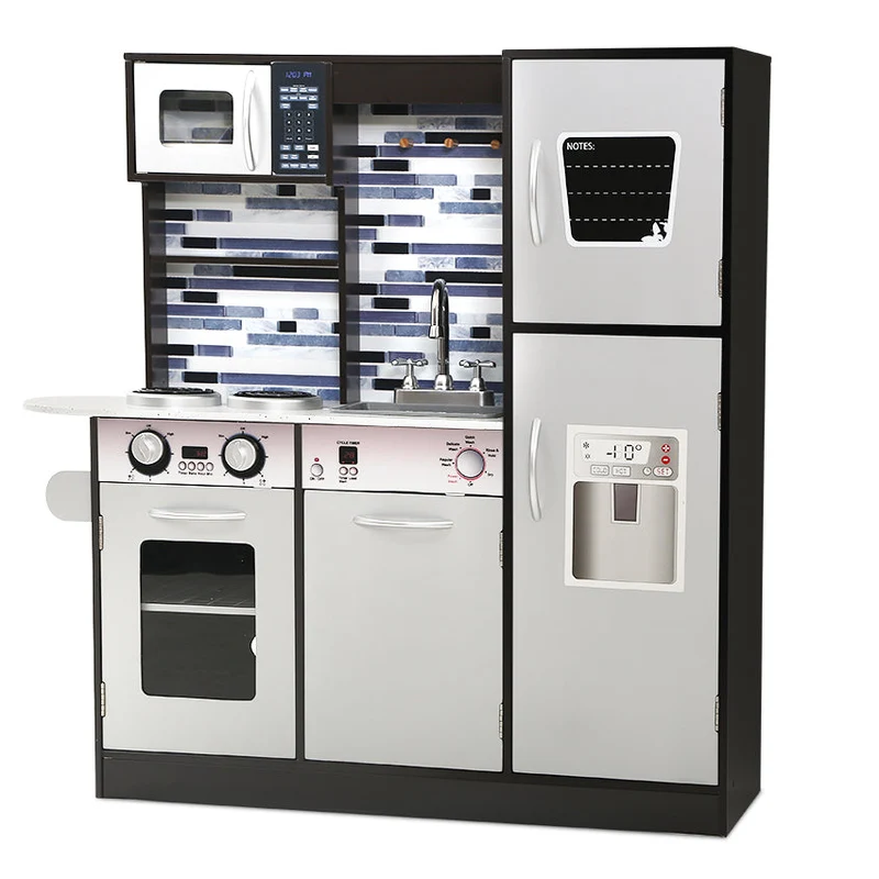 Keezi Kids Kitchen Play Set Wooden Pretend Toys Cooking Children Oven Fridge