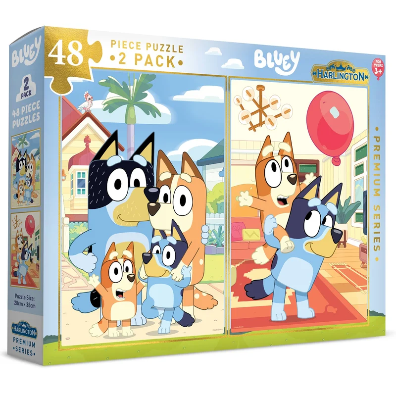 Harlington Kids Premium 48pce Puzzle 2 Pack Bluey