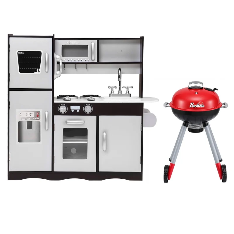 Keezi Kids Kitchen Playset BBQ Grill Toy with Wooden Pretend Play Set 80cm
