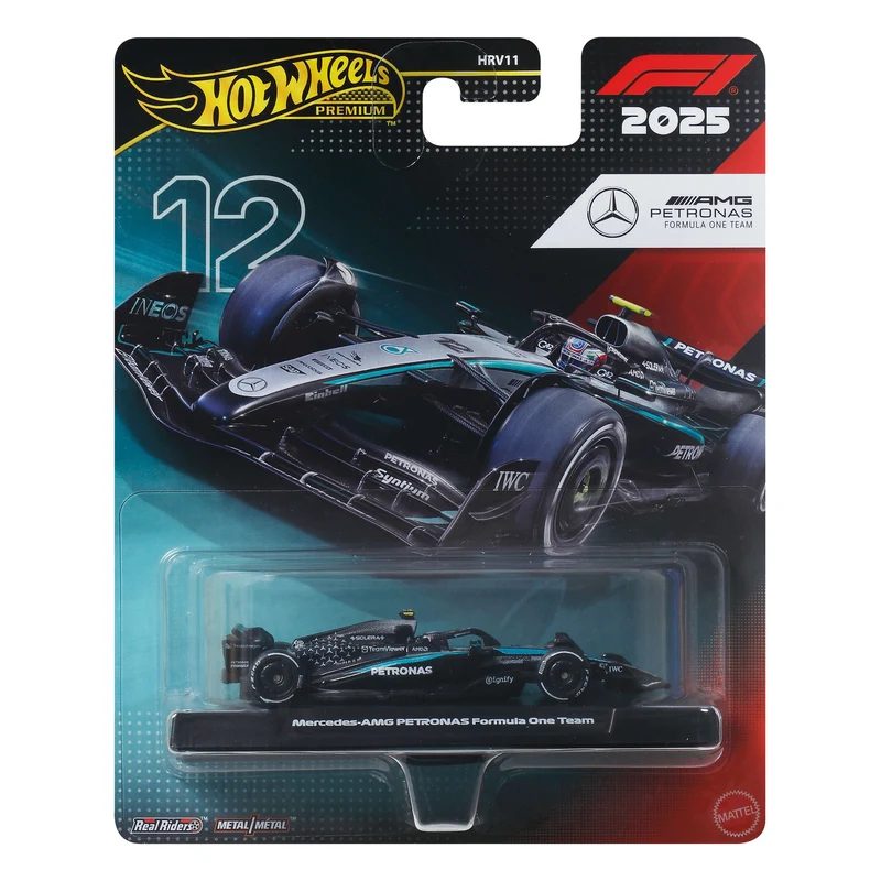 Hot Wheels Premium 1:64 Die-Cast Vehicle #12 Mercedes-AMG Petronas F1 Team