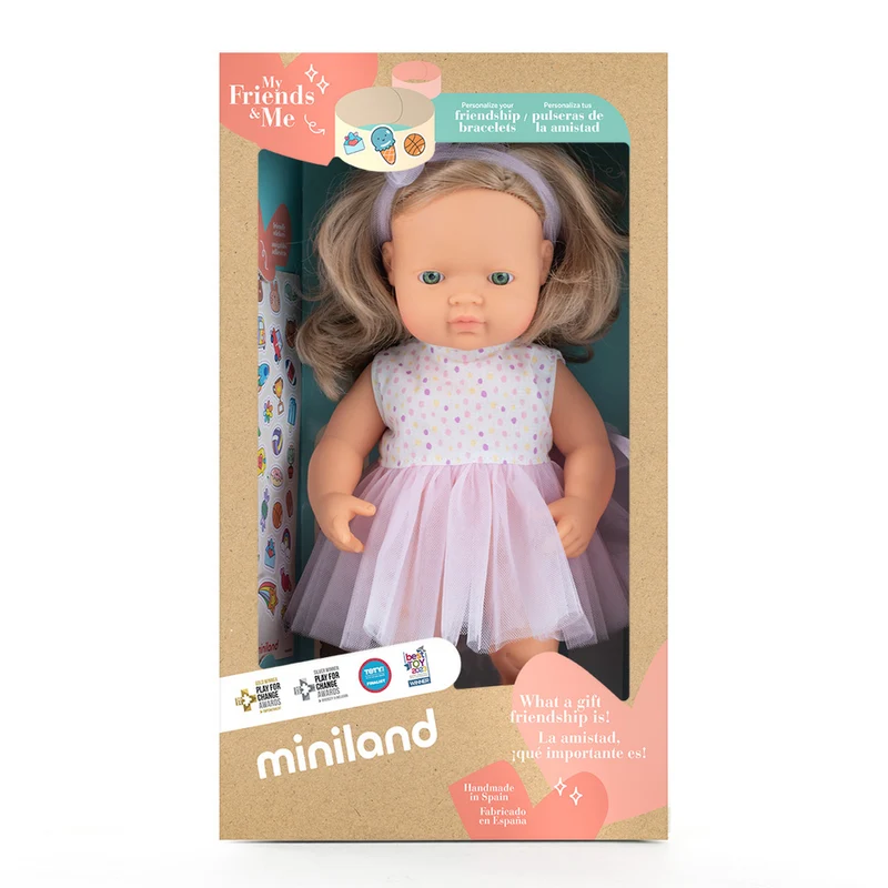 Miniland My Friends & Me 38cm Baby Doll - Blonde Girl