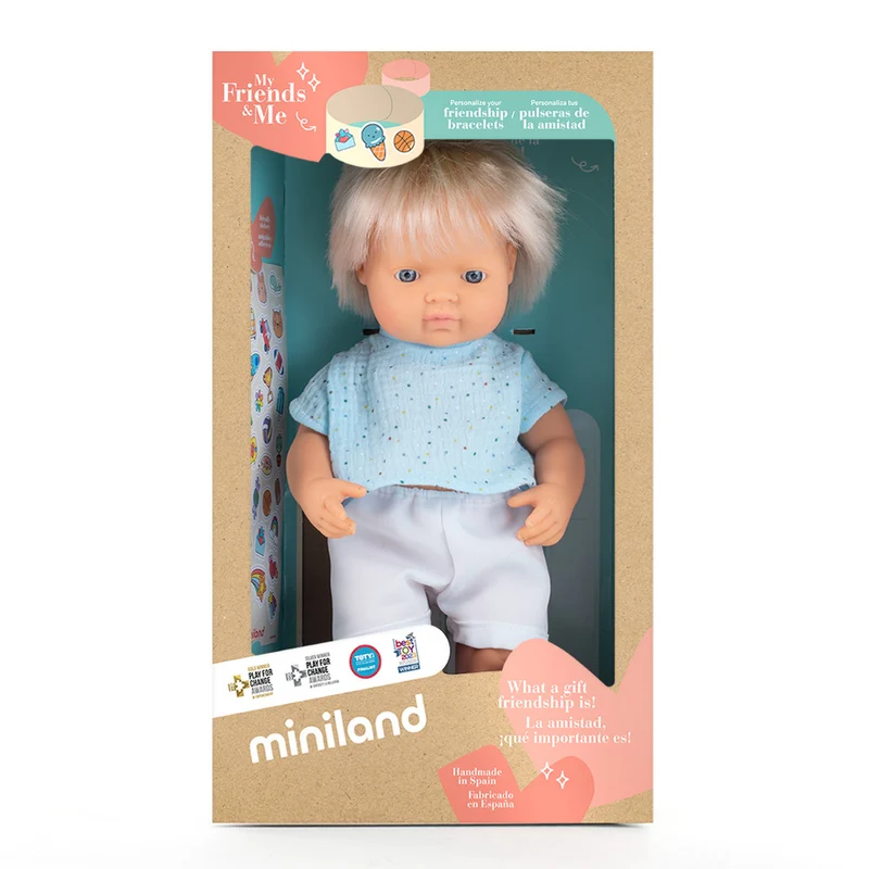 Miniland My Friends & Me 38cm Baby Doll - Blonde Boy