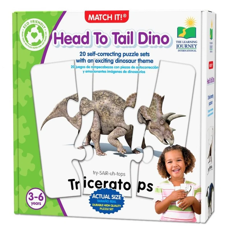 The Learning Journey Match It! Head to Tail Dinos Puzzle