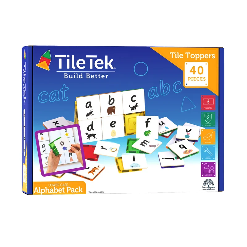 TileTek 40 Piece Tile Topper - Alphabet Lower Case Pack