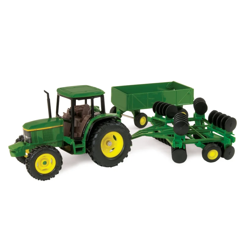 John Deere Die-Cast 1:32 6410 Tractor with Wagon & Disc