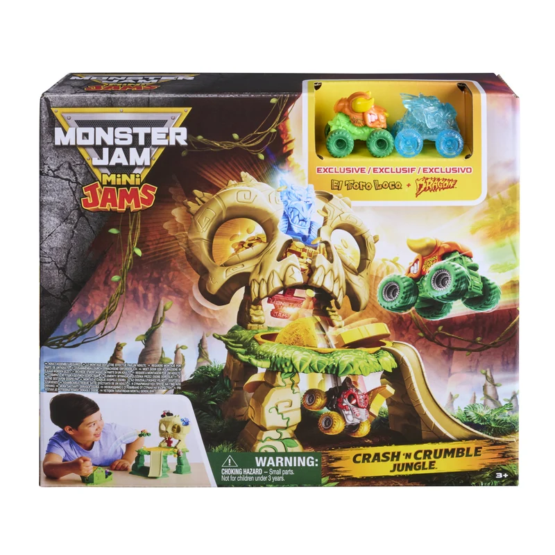 Monster Jam Mini Jams Crash & Crumble Jungle Playset