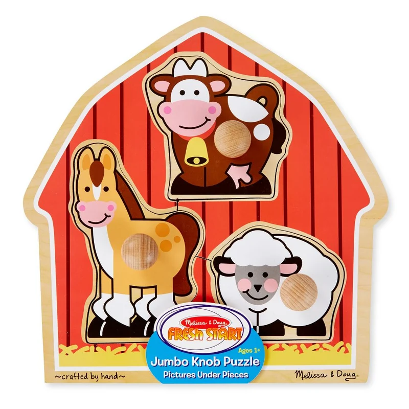 Melissa & Doug Barn Animals Knob Puzzle
