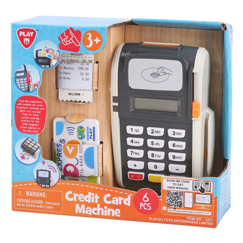 Playgo Credit Card Machine Play Set 6 Pieces