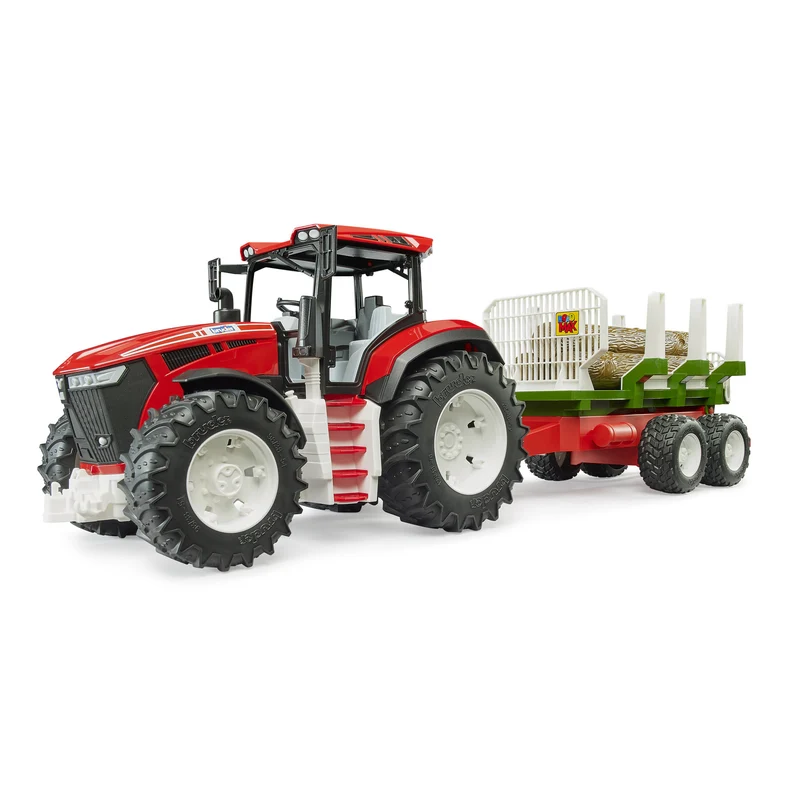 Bruder Tractor with Forestry Trailer & 3 Logs
