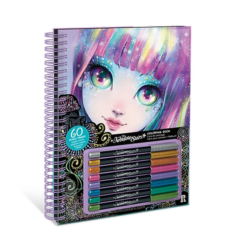 Nebulous Stars Black Pages Colouring Book - Isadora