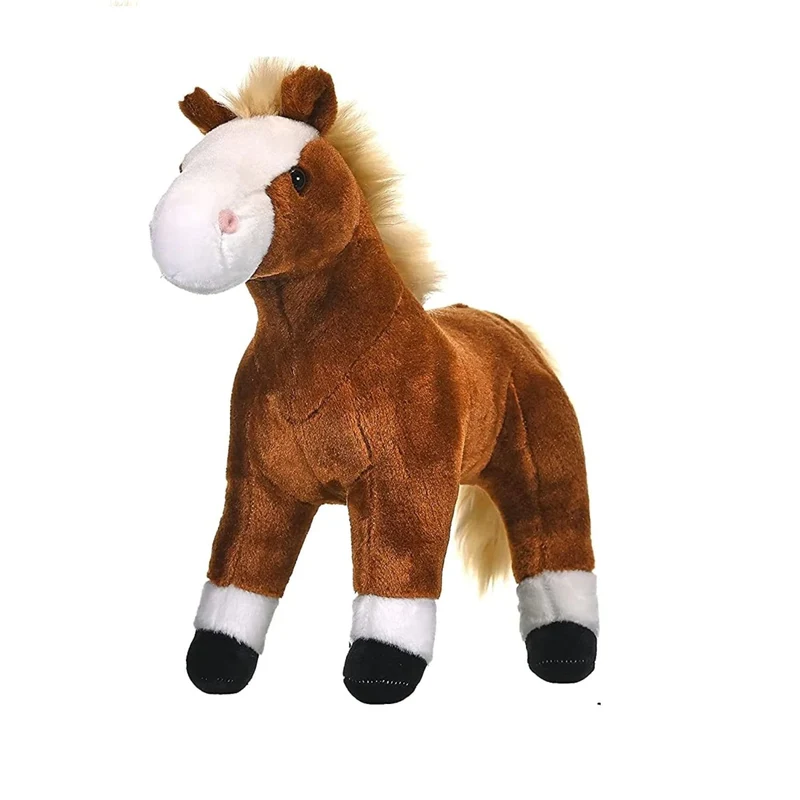 Wild Republic Cuddlekins Brown Standing Horse 12 Inch