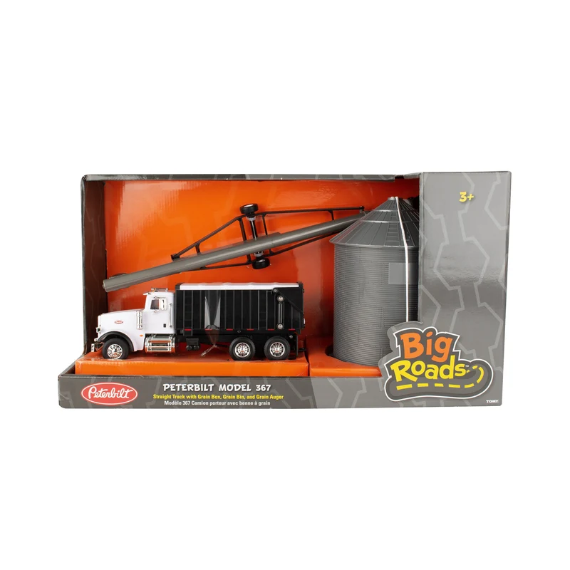Peterbilt Model 367 Die-Cast 1:32 Straight Truck with Grain Box & Grain Bin
