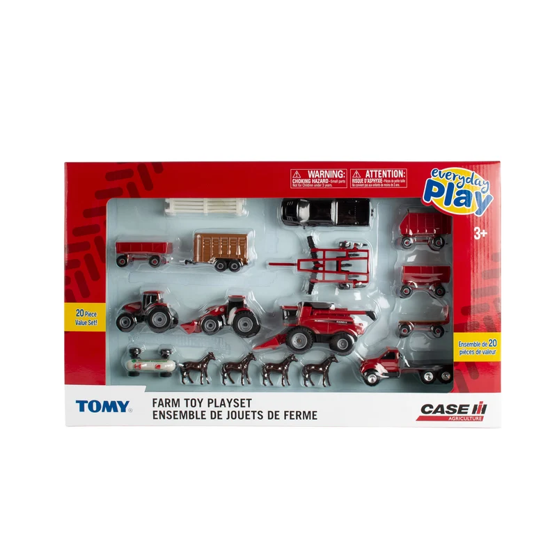 TOMY Case IH Die-Cast 1:64 Farm Toy 20 Piece Playset