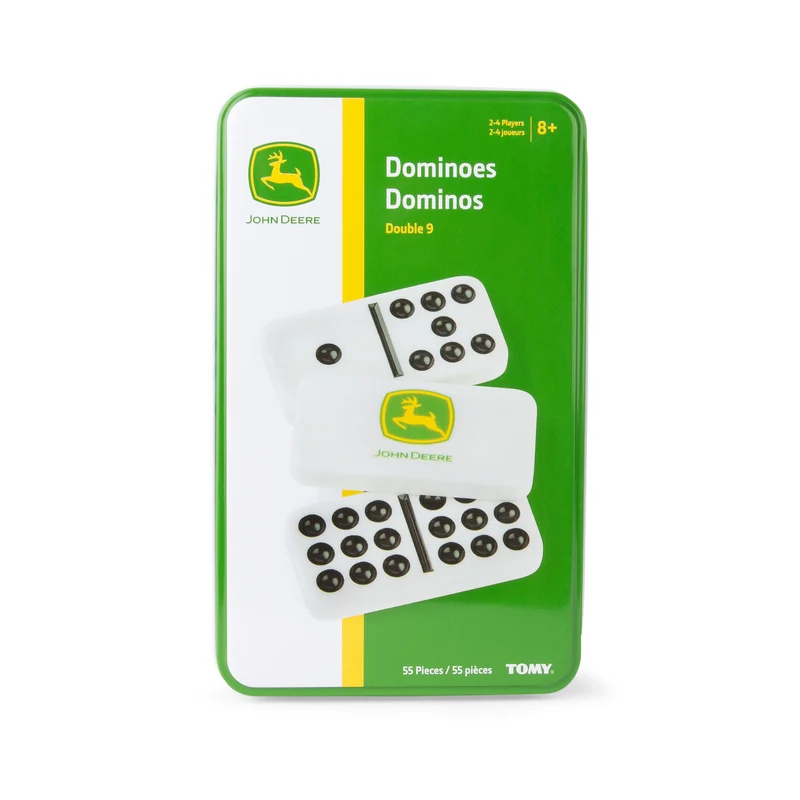 John Deere Dominoes Double 9 In Tin