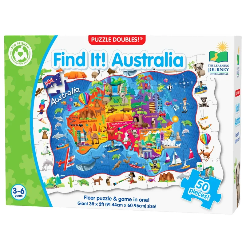 The Learning Journey Puzzle Doubles - Find It! Australia Floor Puzzle Game
