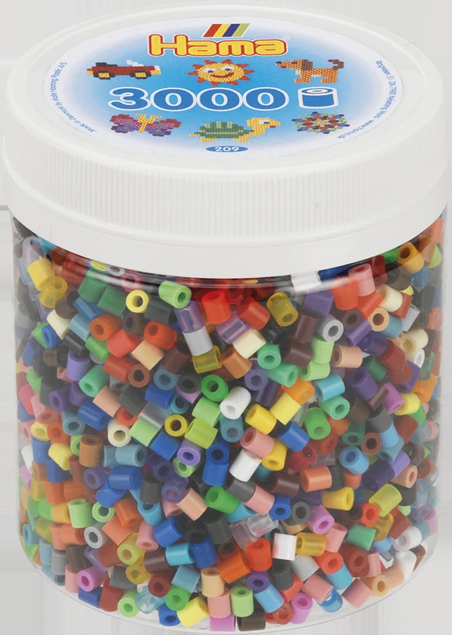 Hama Beads All Colours 3000 Piece Tub