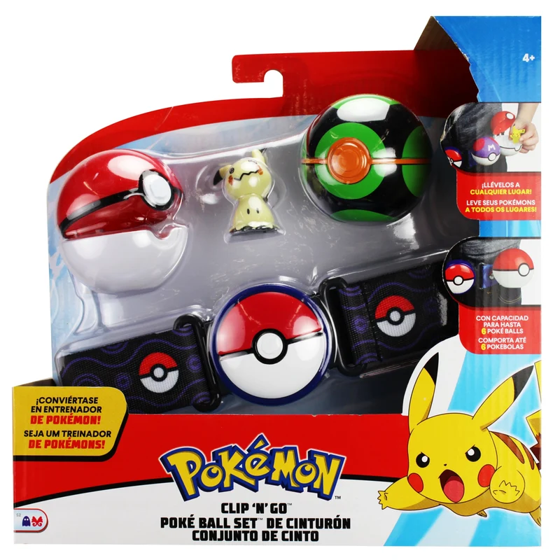 Pokemon Clip N Go Poke Ball Belt Set - Dusk Ball & Poke Ball With Mimikyu
