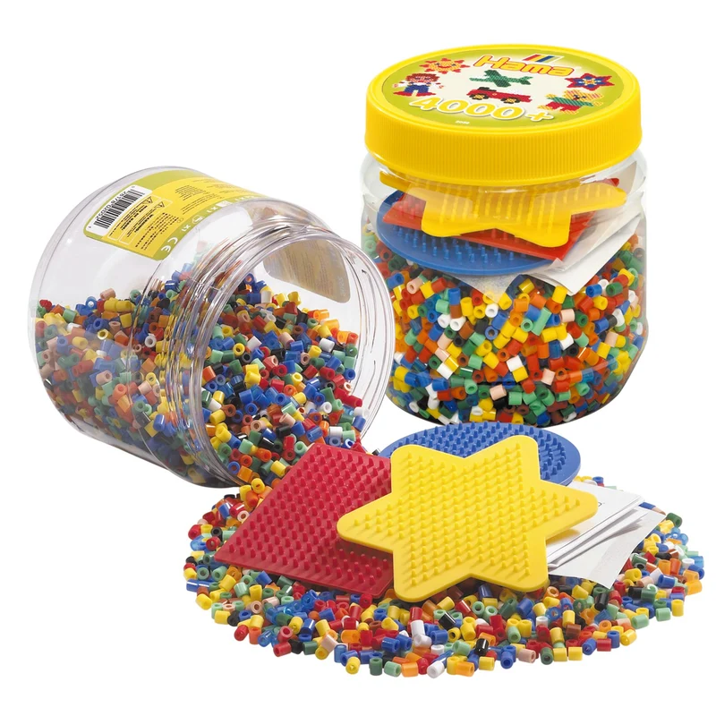 Hama Tub Sets 4000 Beads & 3 Pegboards - Yellow