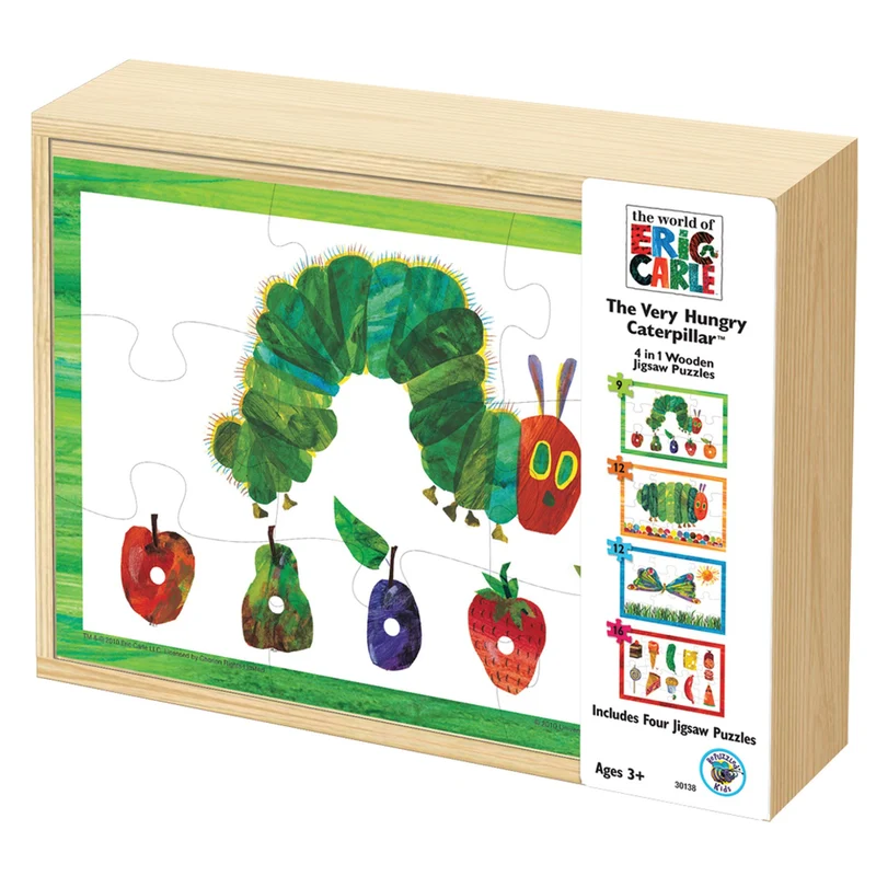 The Very Hungry Caterpillar 4 In 1 Wooden Puzzle Box