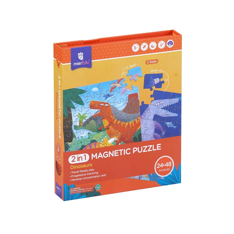 mierEdu 2-In-1 Magnetic Puzzles - Dino