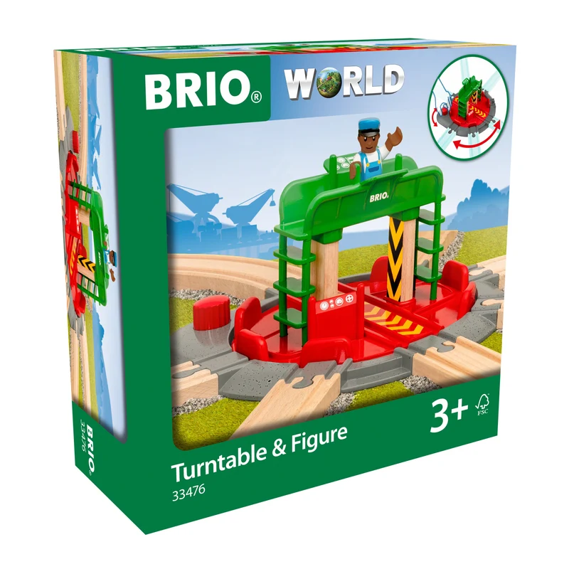 BRIO World Tracks Turntable & Figure 2 Pieces