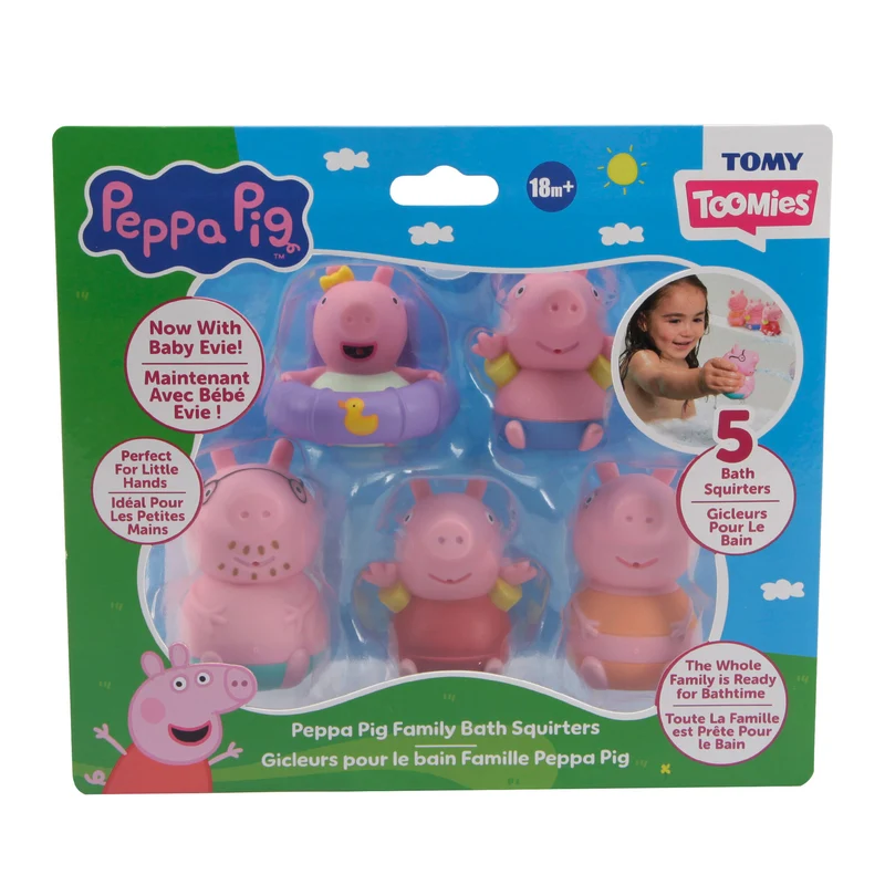 TOMY Toomies Peppa Pig Family Bath Squirters 5 Pack