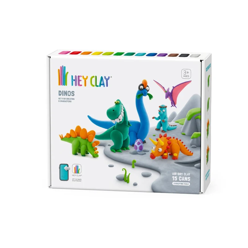 Hey Clay Dinos Set 15 Cans