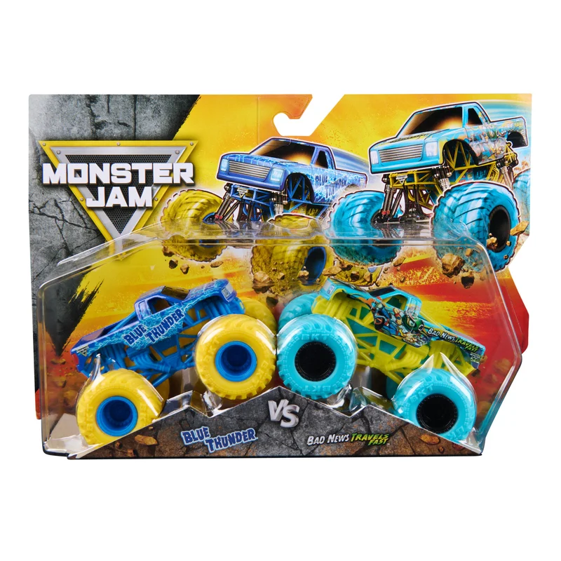Monster Jam 1:64 Die-Cast Series 33 Blue Thunder Vs Bad News Travels Fast 2 Pack