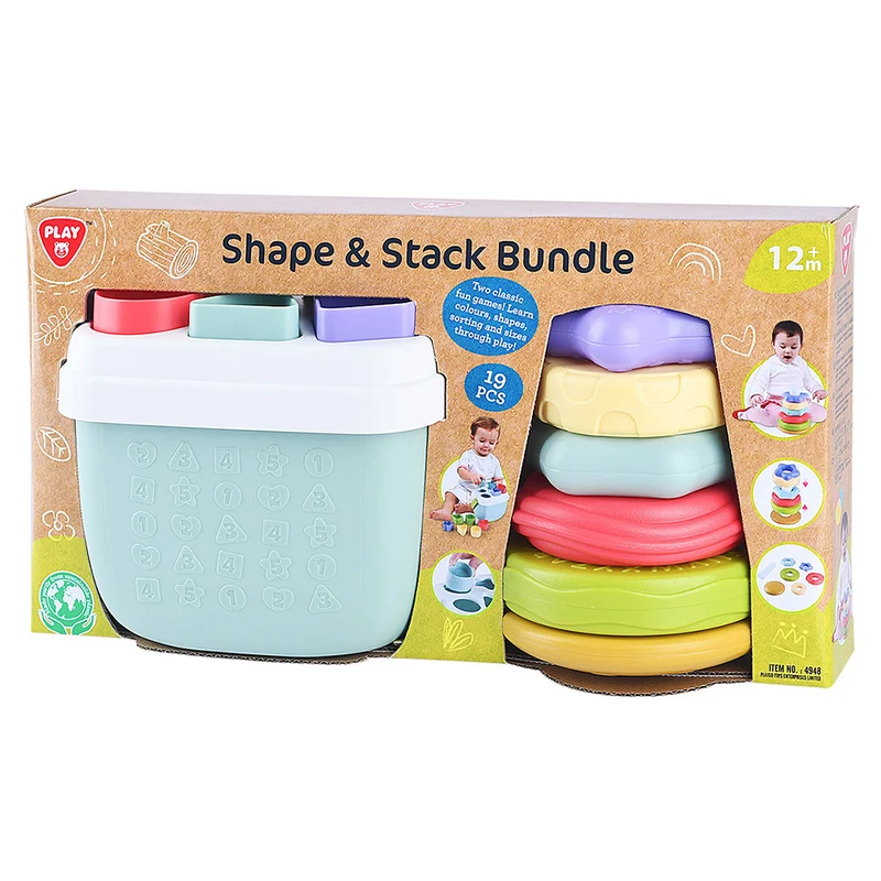 Playgo Toys Bio-Based Shape Stack Bundle