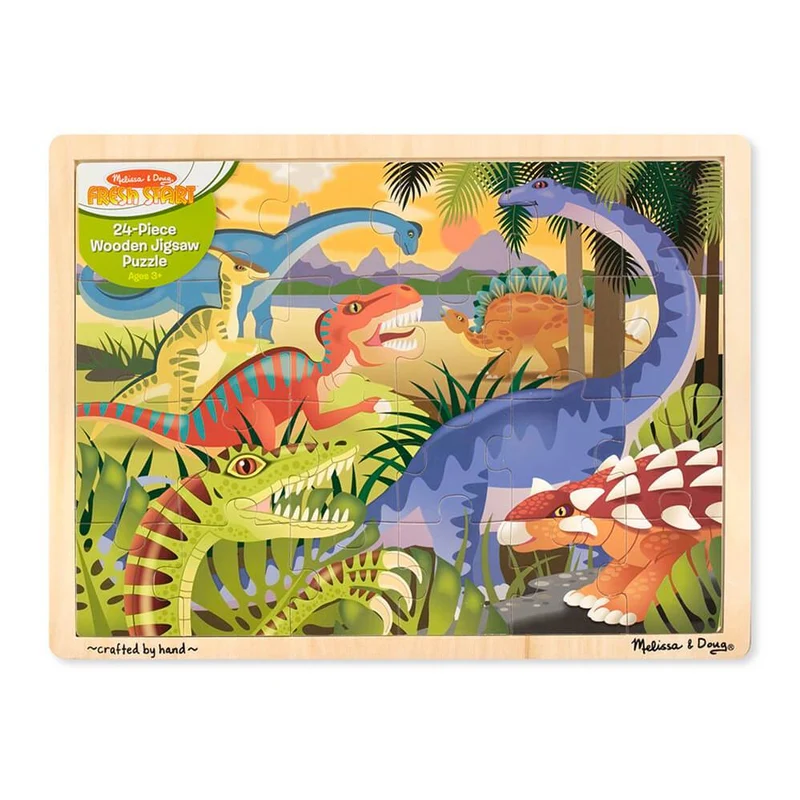 Melissa & Doug 24 Piece Wooden Jigsaw Puzzle Dinosaur