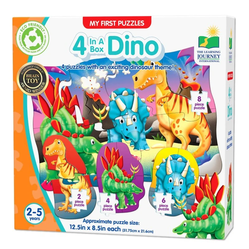 The Learning Journey My First Puzzle Sets 4-in-a-Box Dino Puzzles