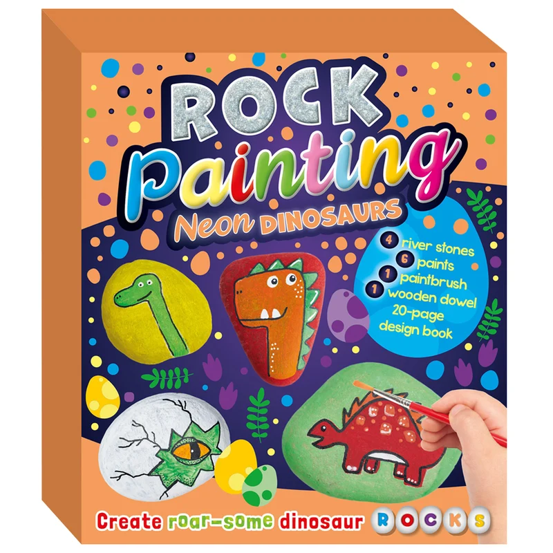 Hinkler Rock Painting Neon Dinosaur