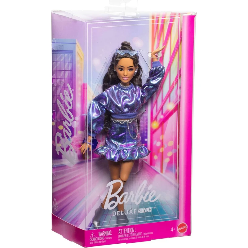 Barbie Deluxe Style Doll - Metallic Purple Top & Skirt