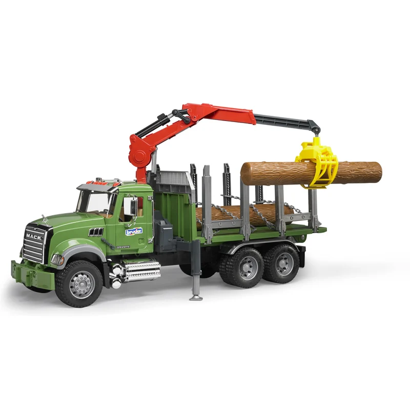 Bruder Mack Granite Timber Logging Truck With Loading Crane