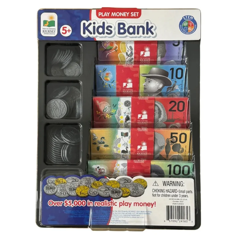 The Learning Journey Kids Bank Play Money Set