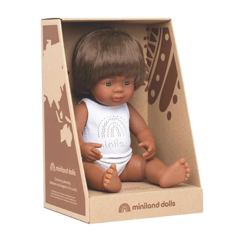 Miniland Doll - Baby 38cm  Aboriginal Boy Doll