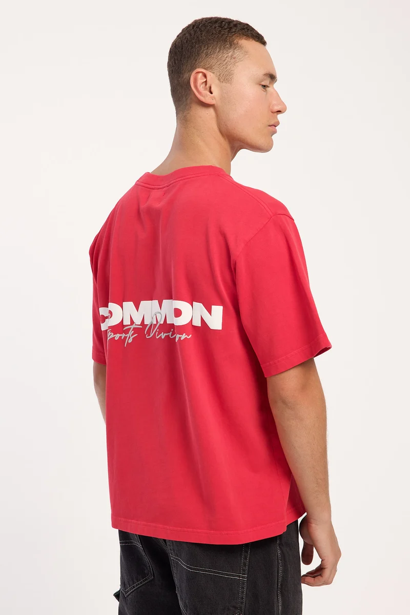 Common Need Headline Heavyweight Signature Tee Blaze Red