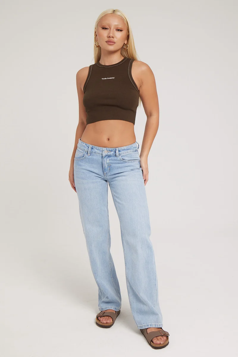 Thrills Saskia Low Straight Jean Ash Blue Ash Blue